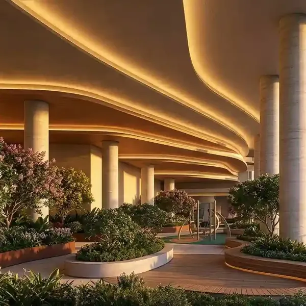 Clubhouse lounge with garden views at Great Value Ekanam, Sector 107 Noida