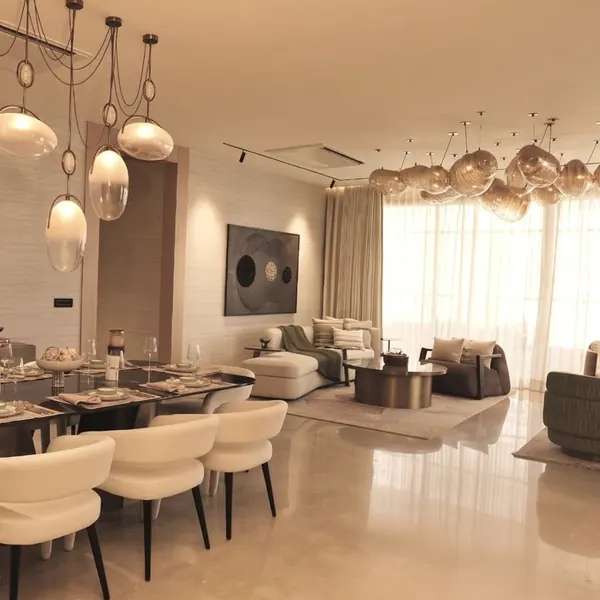 Dining and living area at Great Value Ekanam, Sector 107 Noida (representative image)