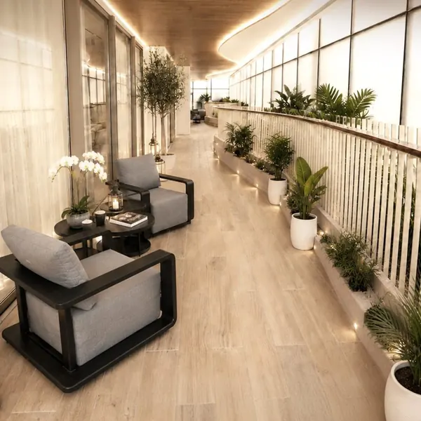 Private sky deck with lounge seating at Great Value Ekanam, Sector 107 Noida