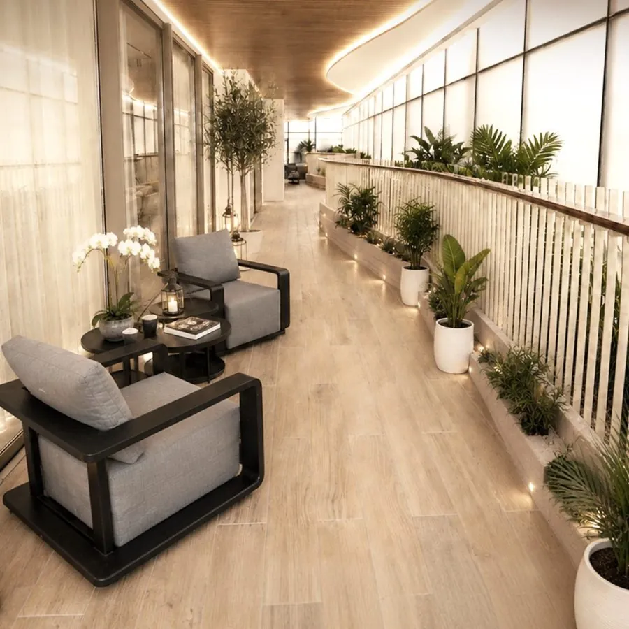 Private sky deck with lounge seating at Great Value Ekanam, Sector 107 Noida
